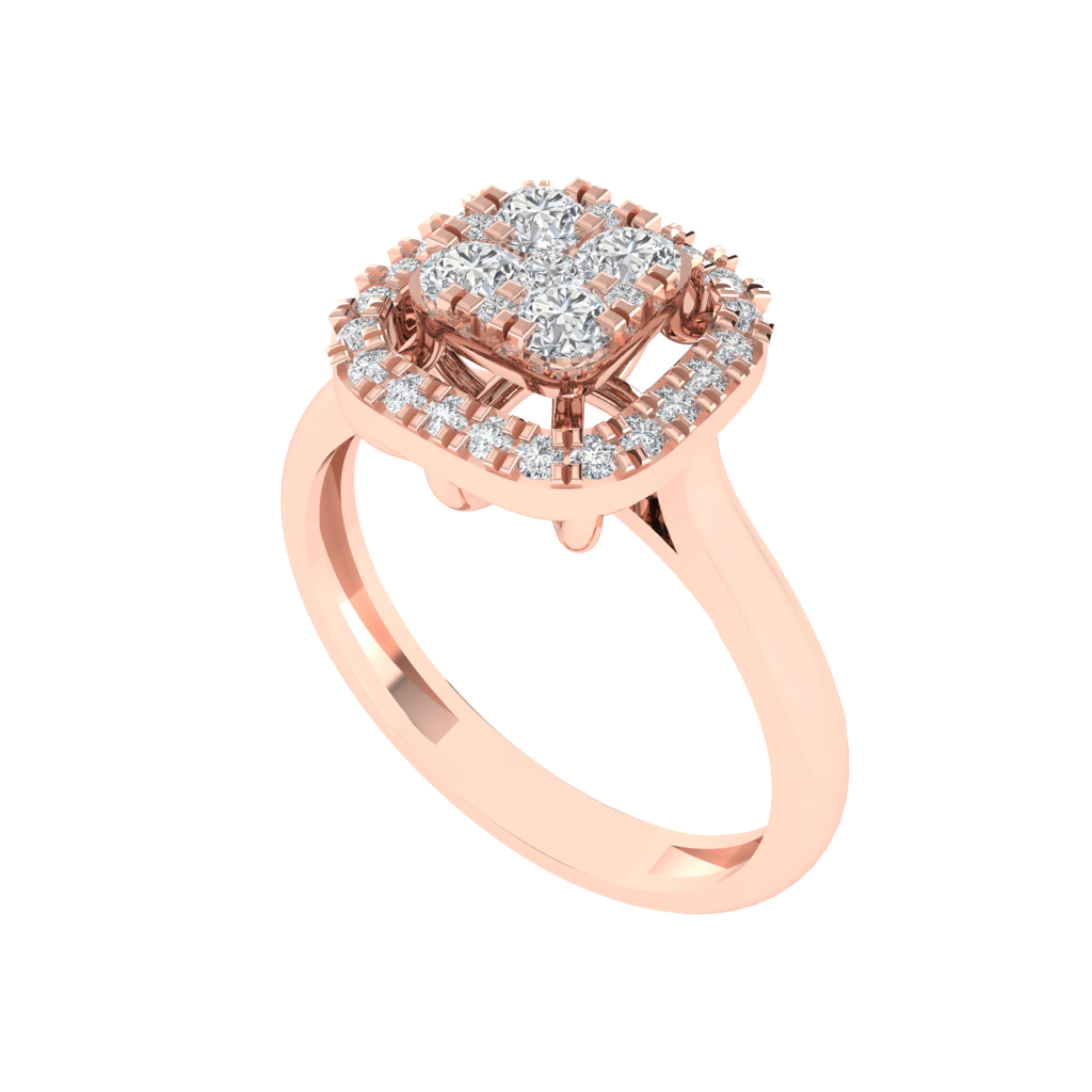 Diamtrendz 925 sterling silver rose gold plated cubic zirconia ring