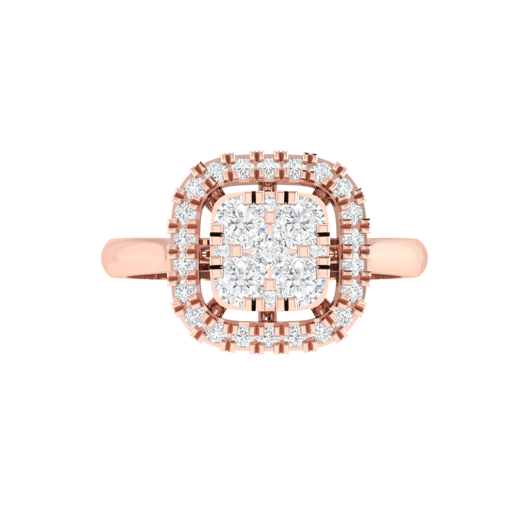 Diamtrendz 925 sterling silver rose gold plated cubic zirconia ring