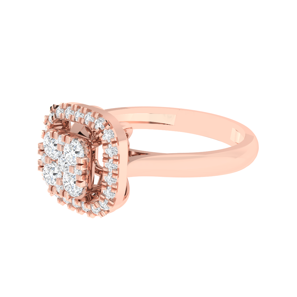 Diamtrendz 925 sterling silver rose gold plated cubic zirconia ring