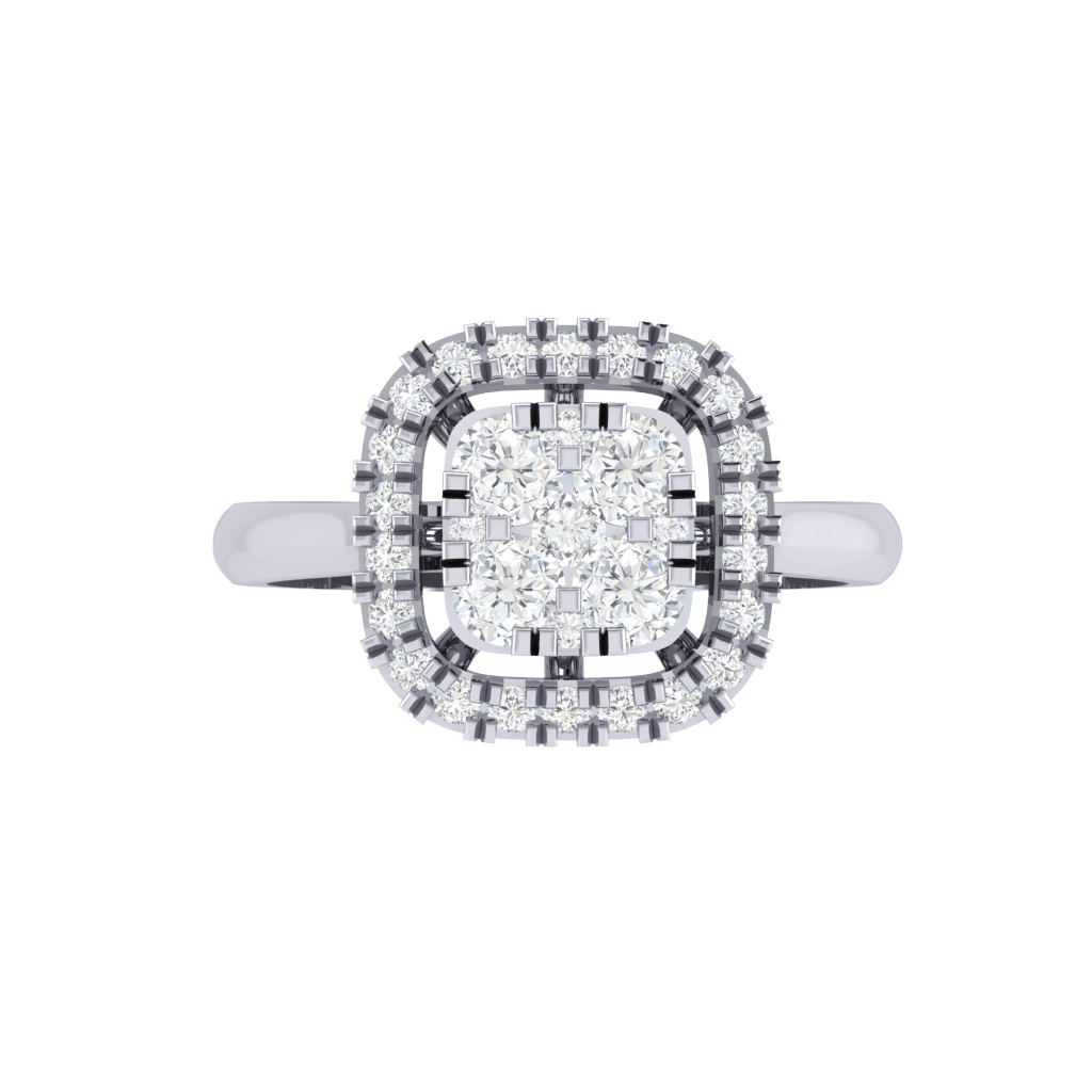 Diamtrendz 925 sterling silver white gold plated cubic zirconia ring