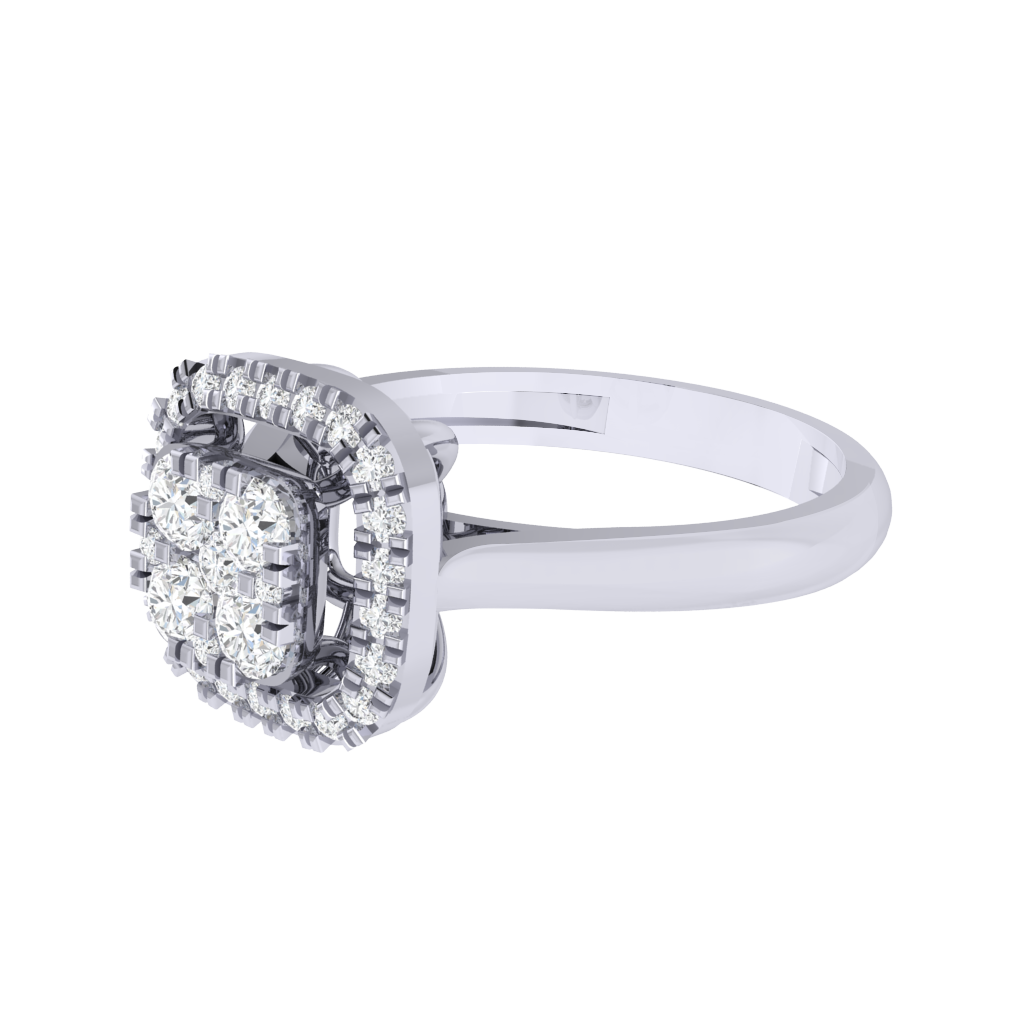 Diamtrendz 925 sterling silver white gold plated cubic zirconia ring