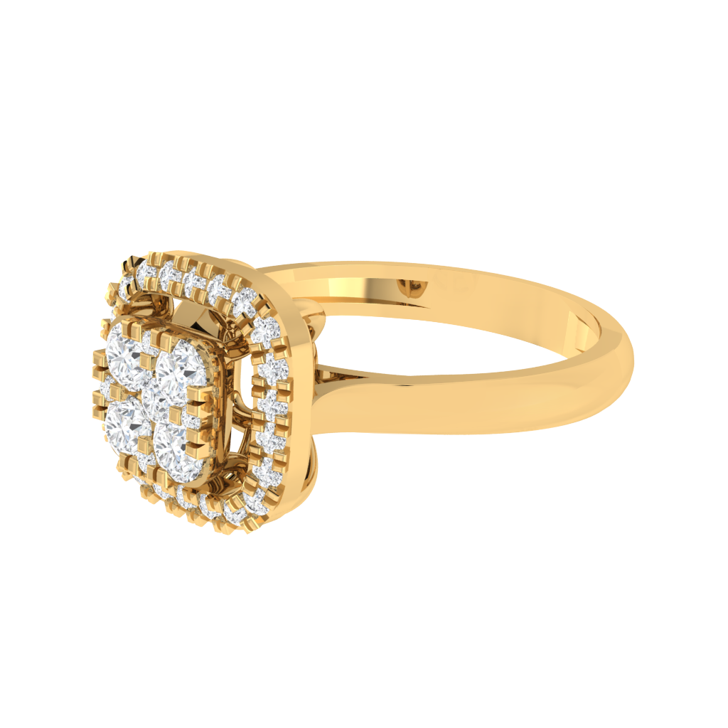 Diamtrendz 925 sterling silver yellow gold plated cubic zirconia ring