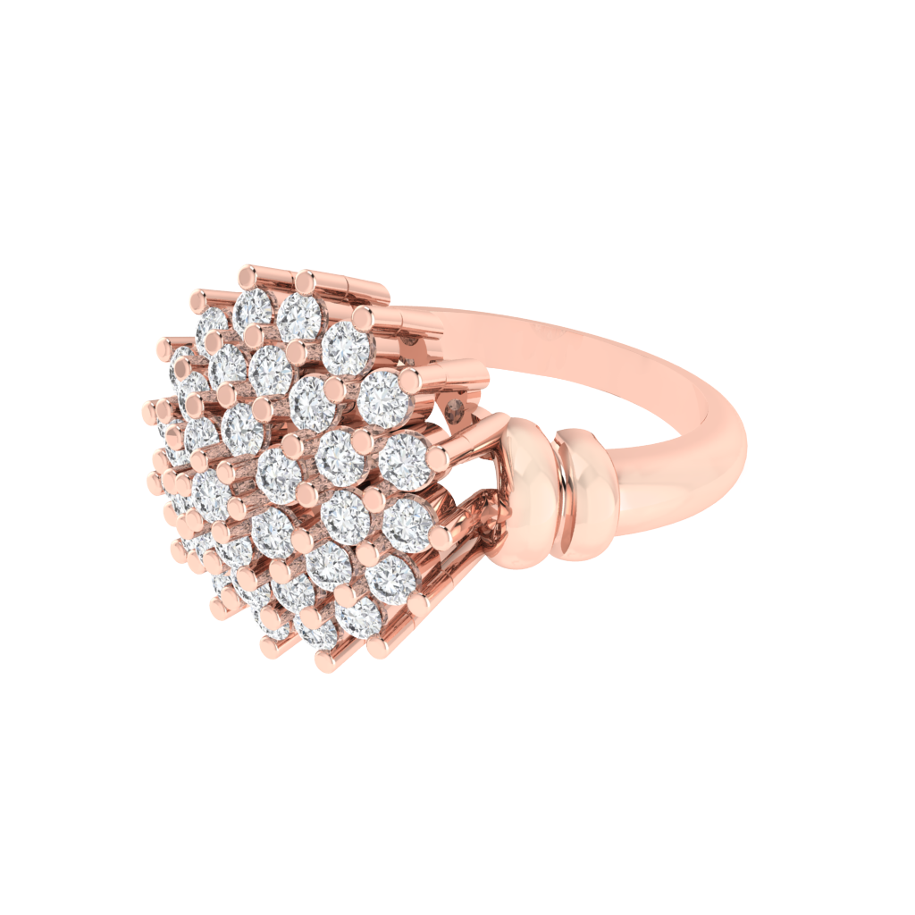 Diamtrendz 925 sterling silver rose gold plated cubic zirconia floral ring