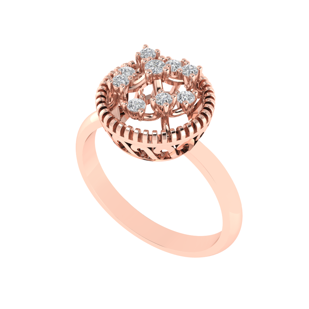 Diamtrendz 925 sterling silver rose gold plated cubic zirconia ring