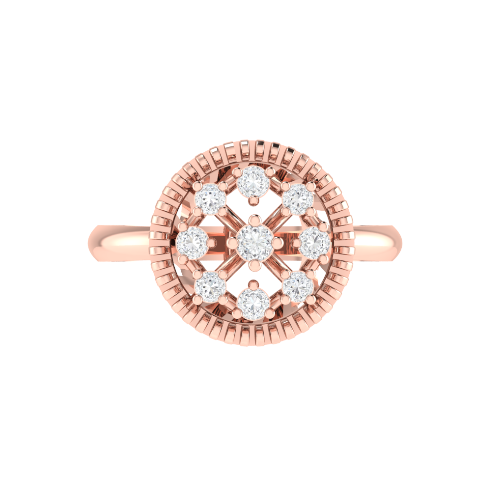 Diamtrendz 925 sterling silver rose gold plated cubic zirconia ring