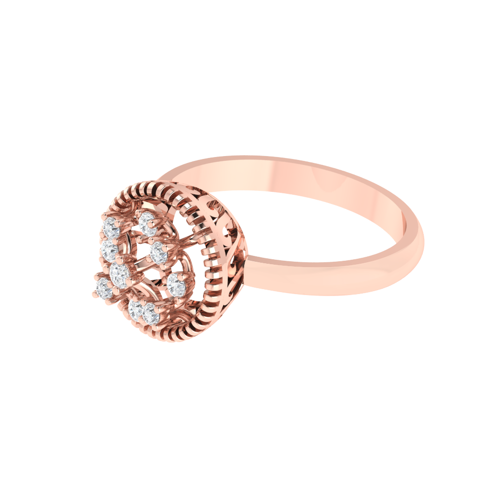 Diamtrendz 925 sterling silver rose gold plated cubic zirconia ring