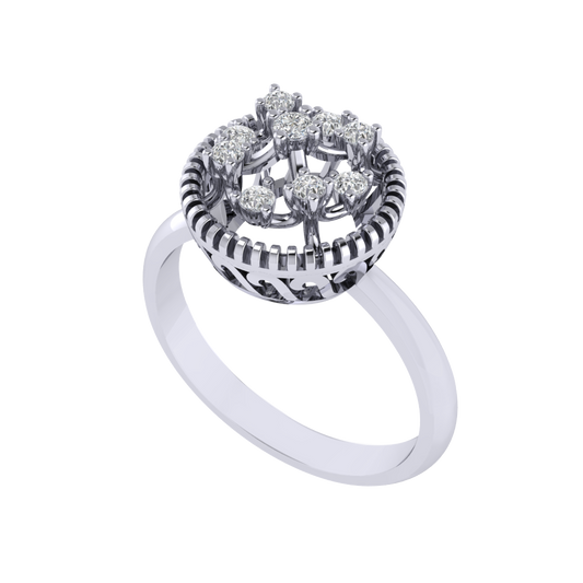Diamtrendz 925 sterling silver white gold plated cubic zirconia ring