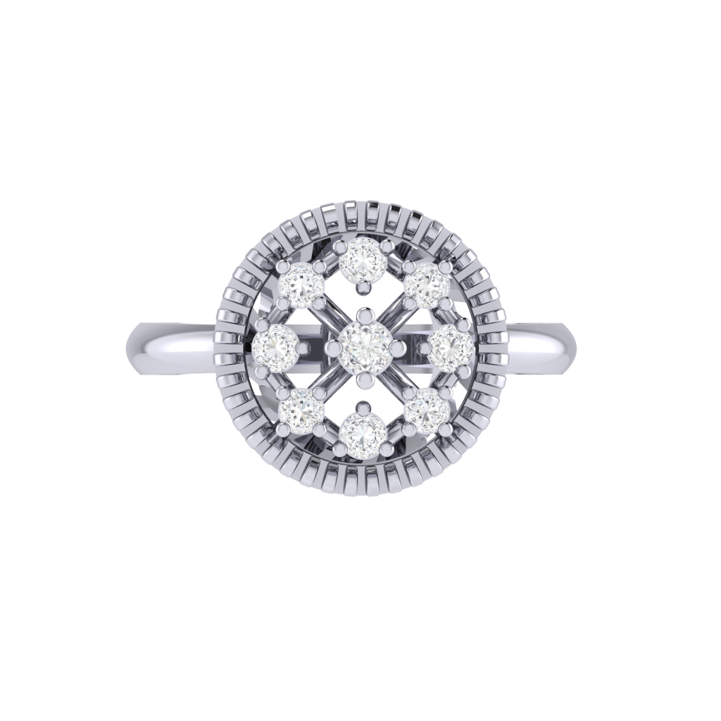 Diamtrendz 925 sterling silver white gold plated cubic zirconia ring