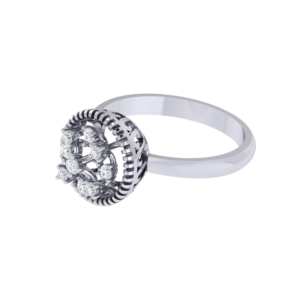 Diamtrendz 925 sterling silver white gold plated cubic zirconia ring