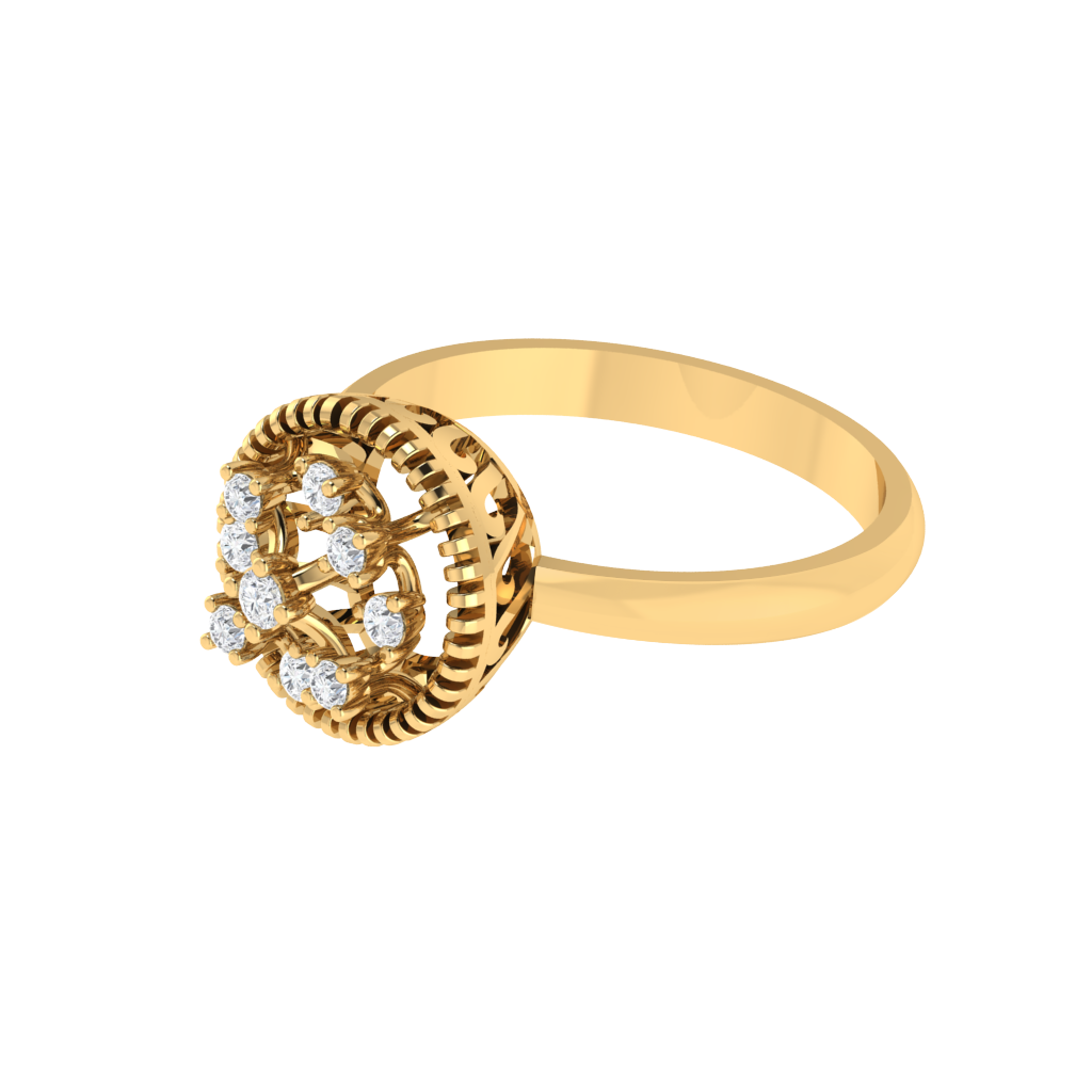 Diamtrendz 925 sterling silver yellow gold plated cubic zirconia ring