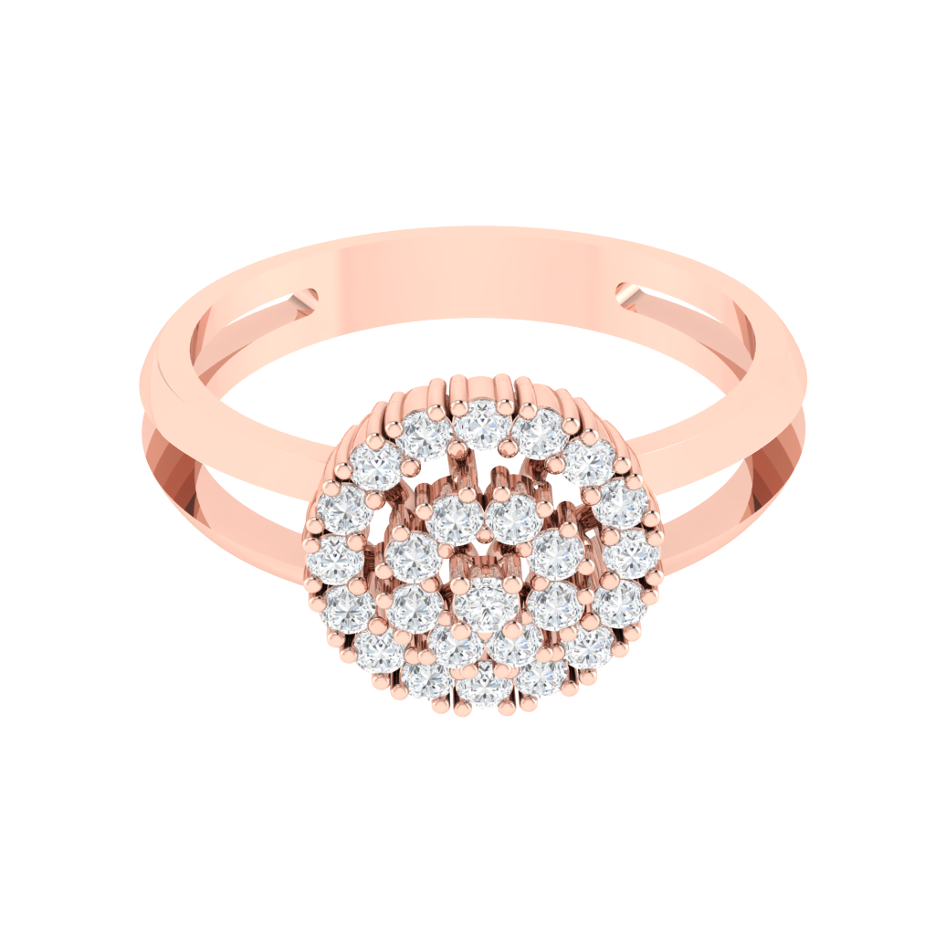 Diamtrendz 925 sterling silver rose gold plated cubic zirconia ring