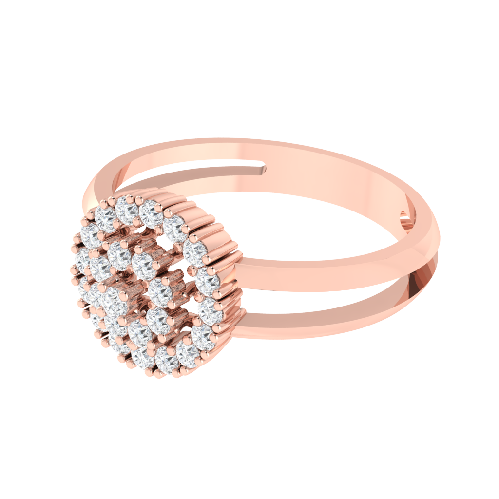 Diamtrendz 925 sterling silver rose gold plated cubic zirconia ring