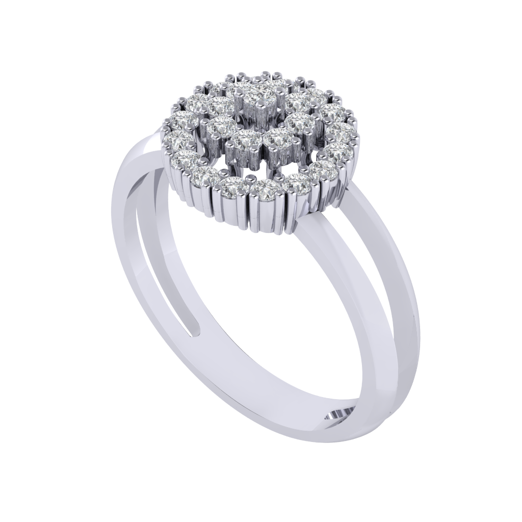 Diamtrendz 925 sterling silver white gold plated cubic zirconia ring