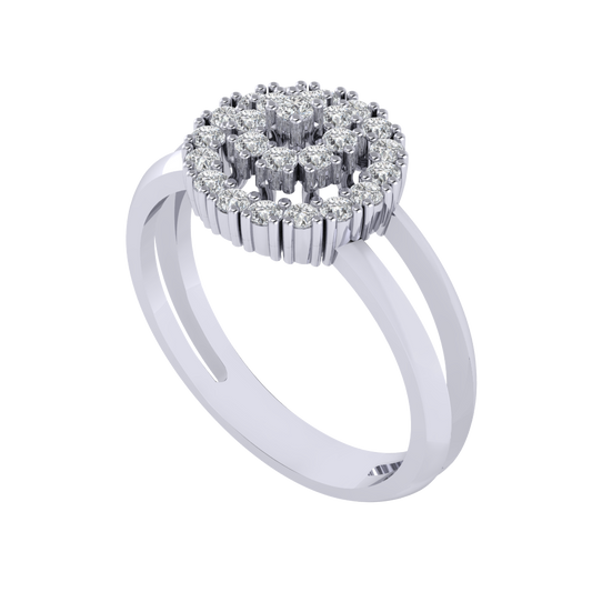 Diamtrendz 925 sterling silver white gold plated cubic zirconia ring