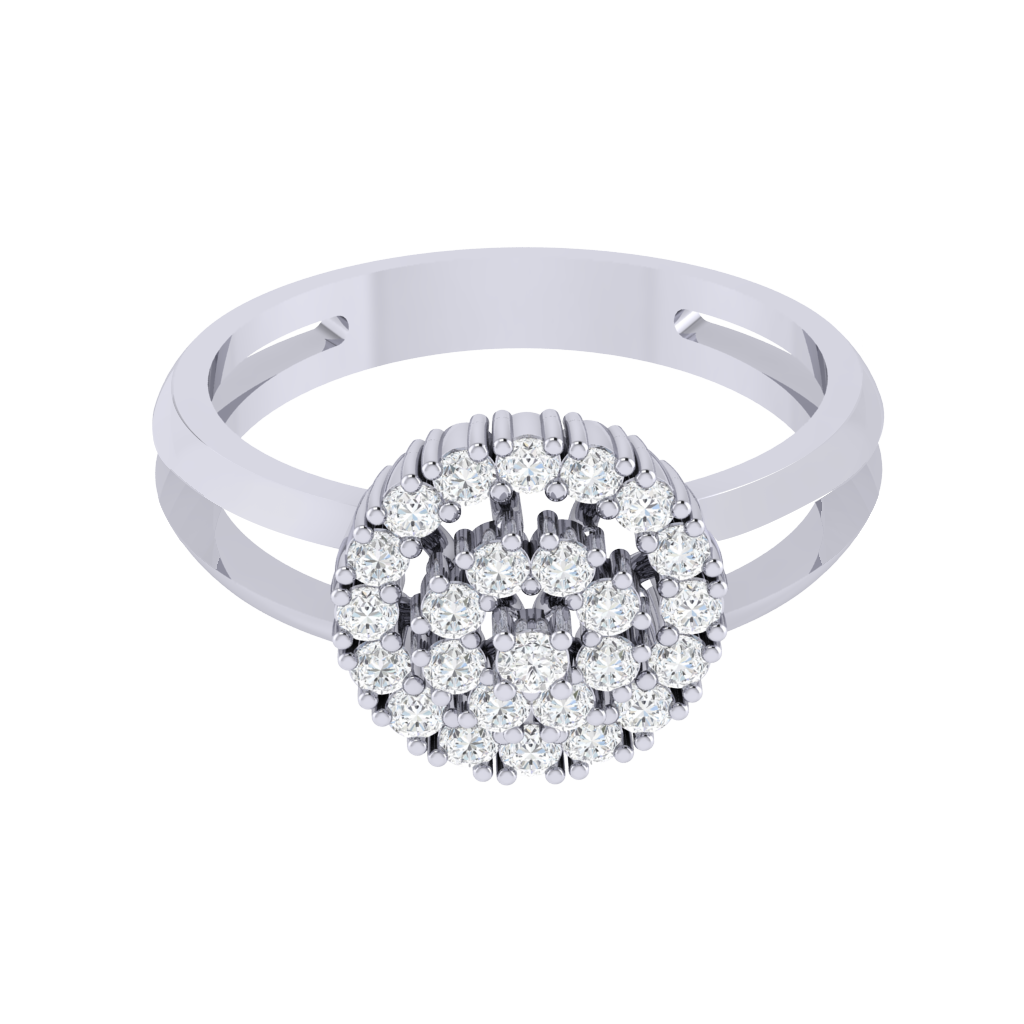 Diamtrendz 925 sterling silver white gold plated cubic zirconia ring