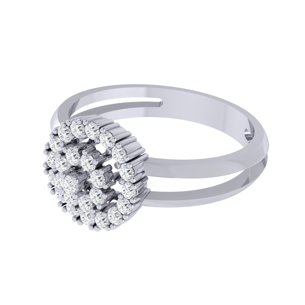 Diamtrendz 925 sterling silver white gold plated cubic zirconia ring