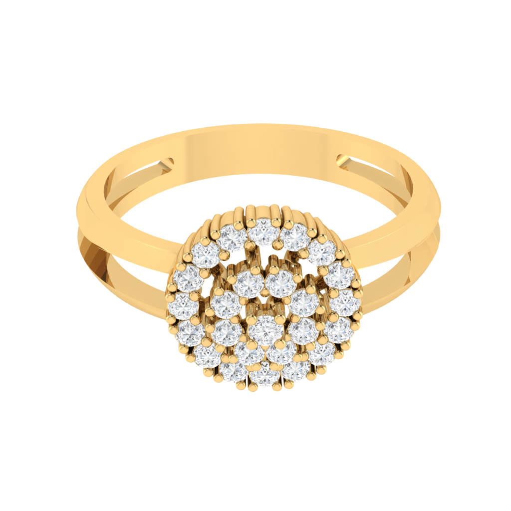 Diamtrendz 925 sterling silver yellow gold plated cubic zirconia ring