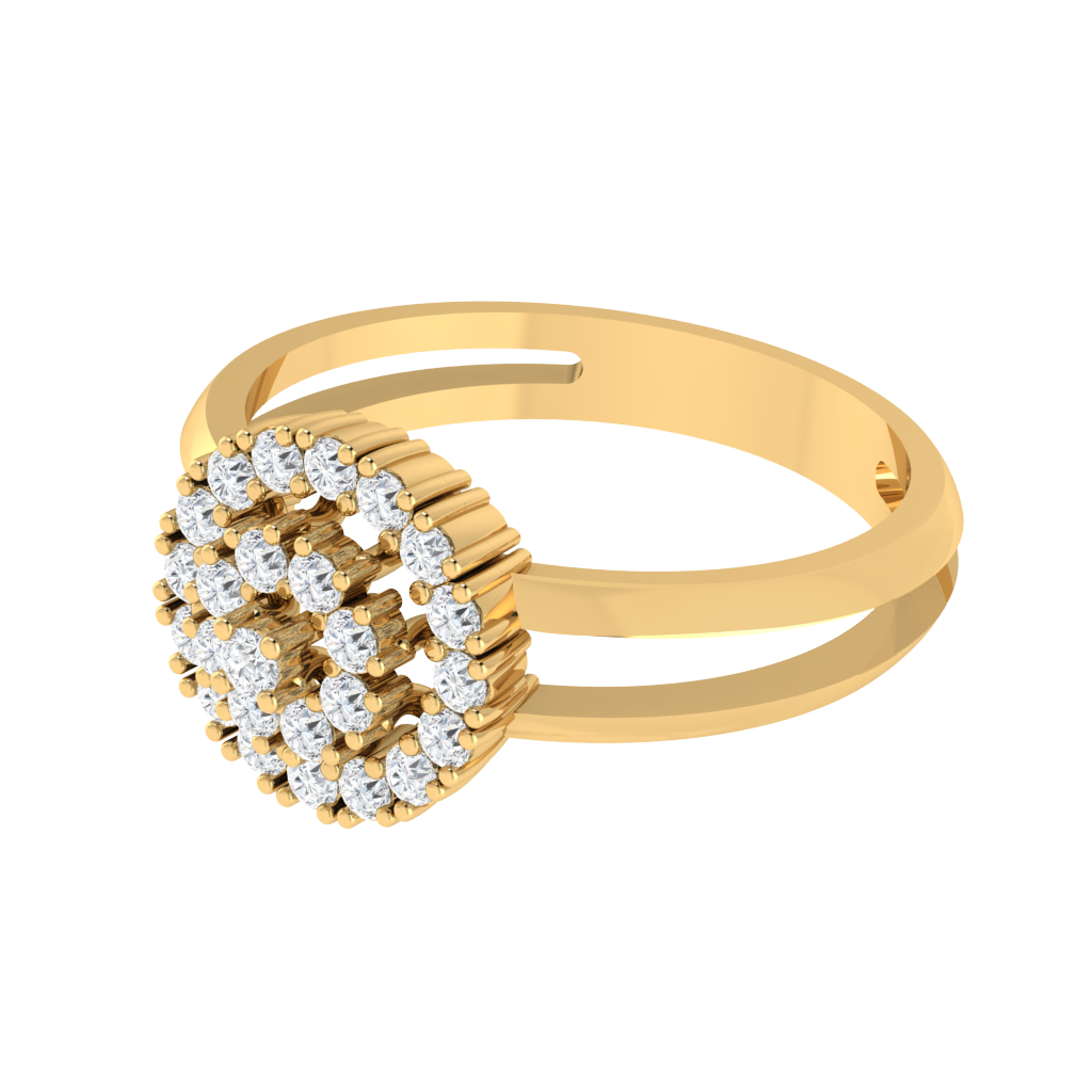 Diamtrendz 925 sterling silver yellow gold plated cubic zirconia ring