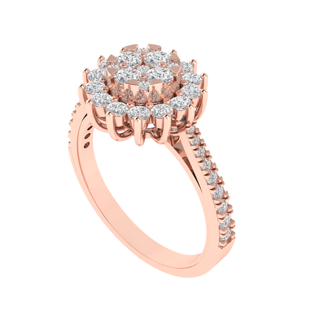 Diamtrendz 925 sterling silver rose gold plated cubic zirconia ring