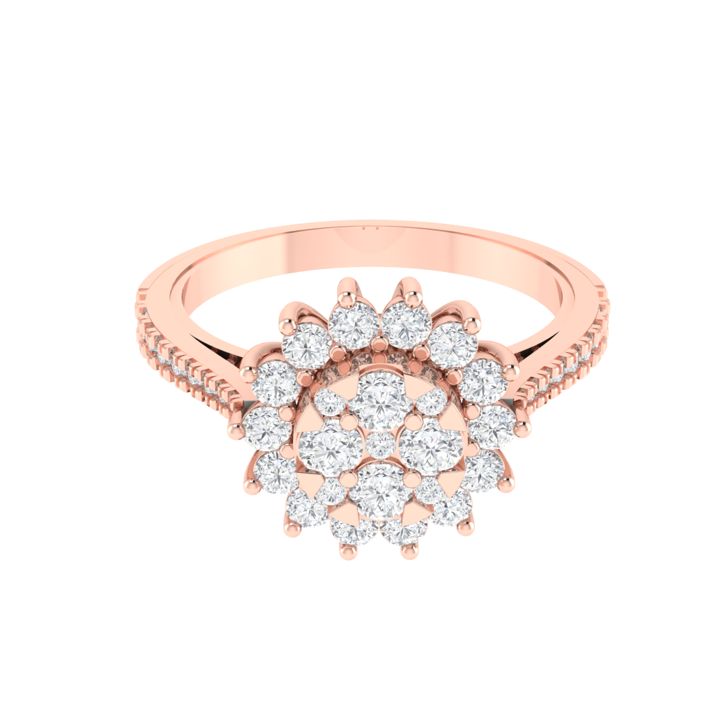 Diamtrendz 925 sterling silver rose gold plated cubic zirconia ring