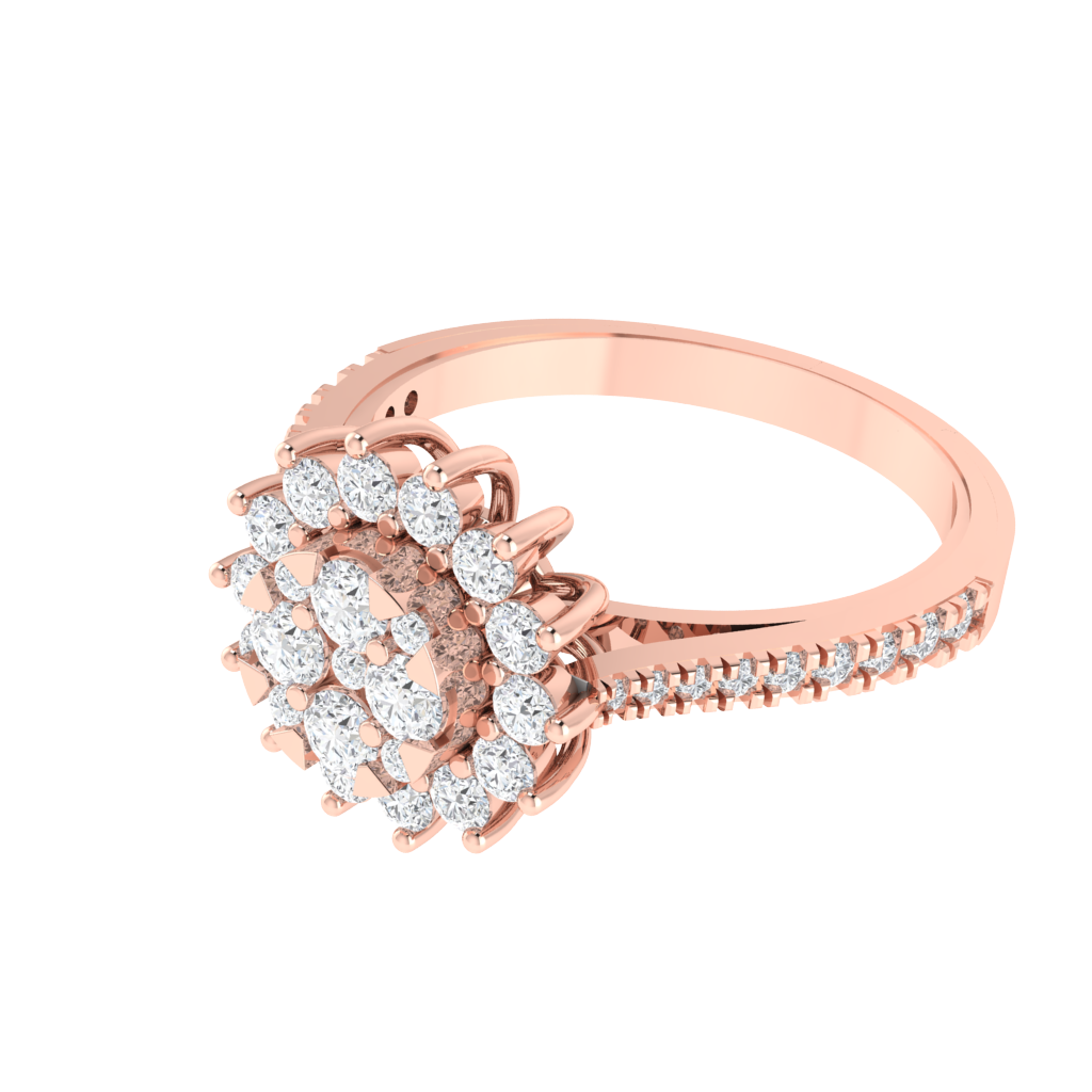 Diamtrendz 925 sterling silver rose gold plated cubic zirconia ring