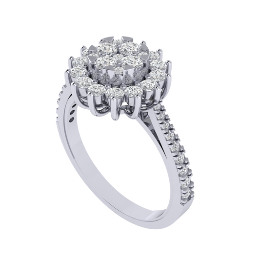 Diamtrendz 925 sterling silver white gold plated cubic zirconia ring