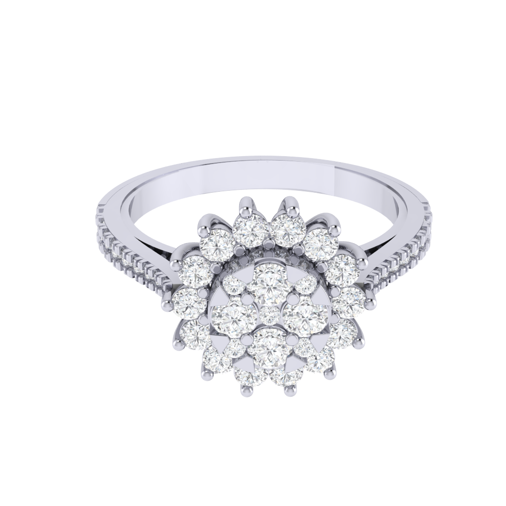 Diamtrendz 925 sterling silver white gold plated cubic zirconia ring