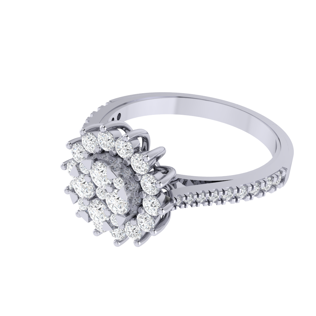 Diamtrendz 925 sterling silver white gold plated cubic zirconia ring