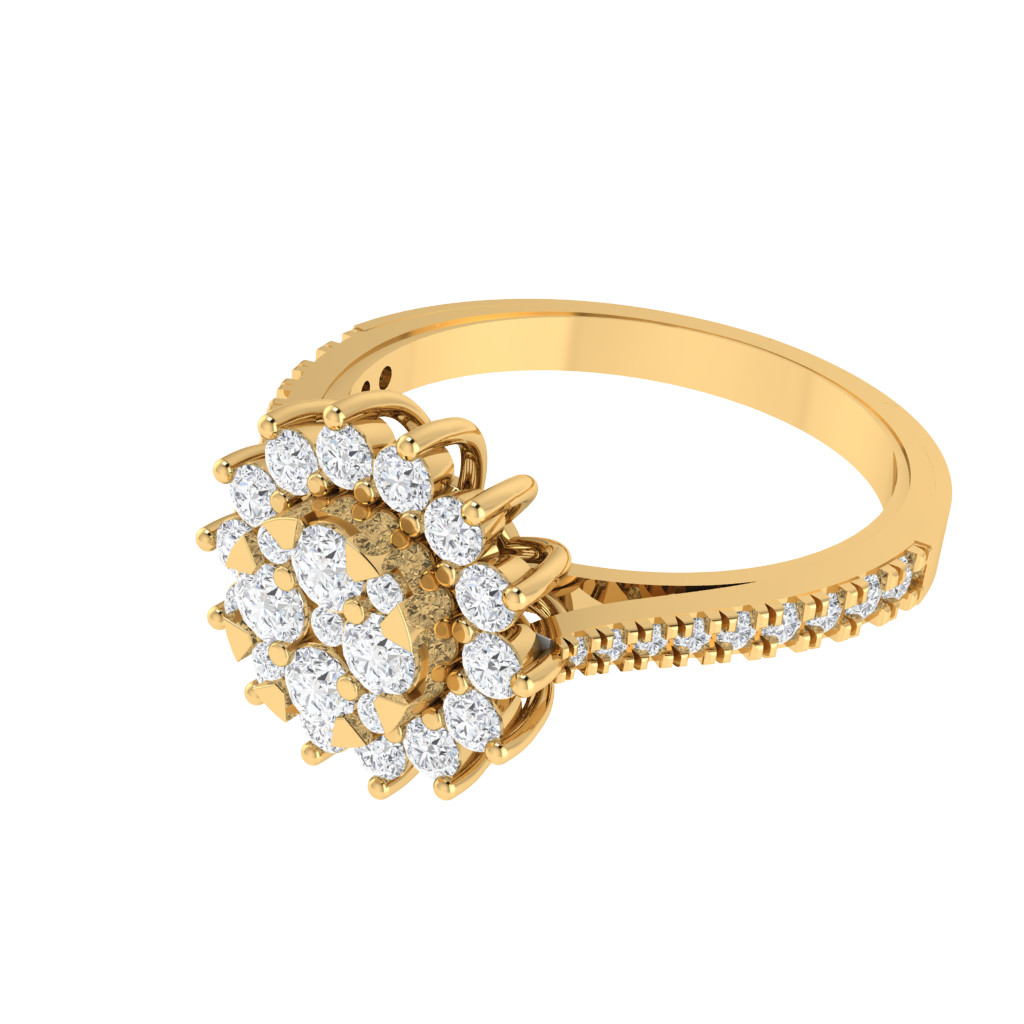Diamtrendz 925 sterling silver yellow gold plated cubic zirconia ring