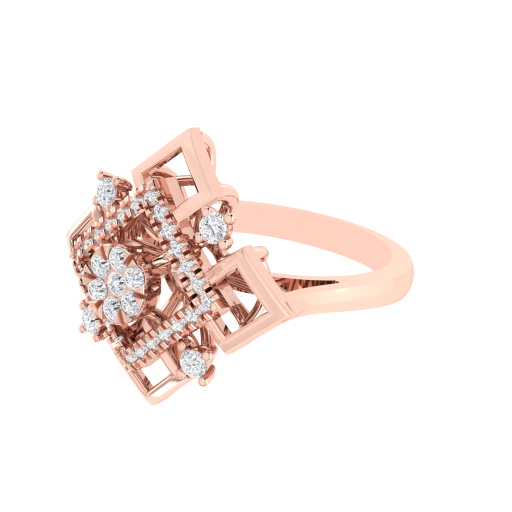 Diamtrendz 925 sterling silver rose gold plated cubic zirconia ring