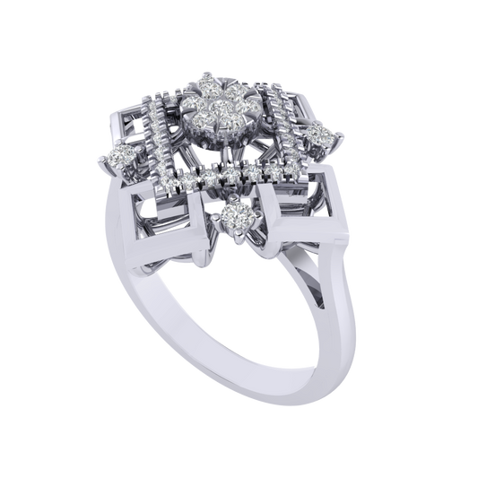 Diamtrendz 925 sterling silver white gold plated cubic zirconia ring