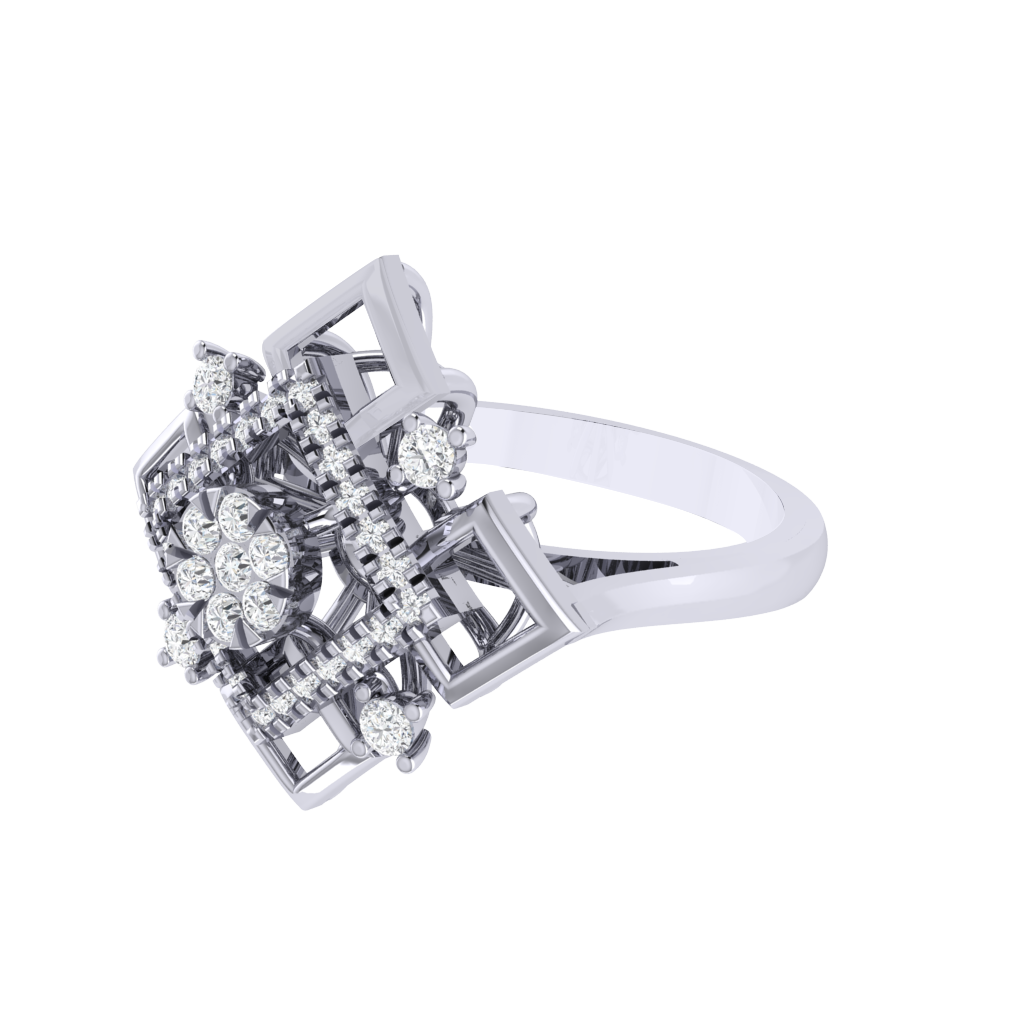 Diamtrendz 925 sterling silver white gold plated cubic zirconia ring