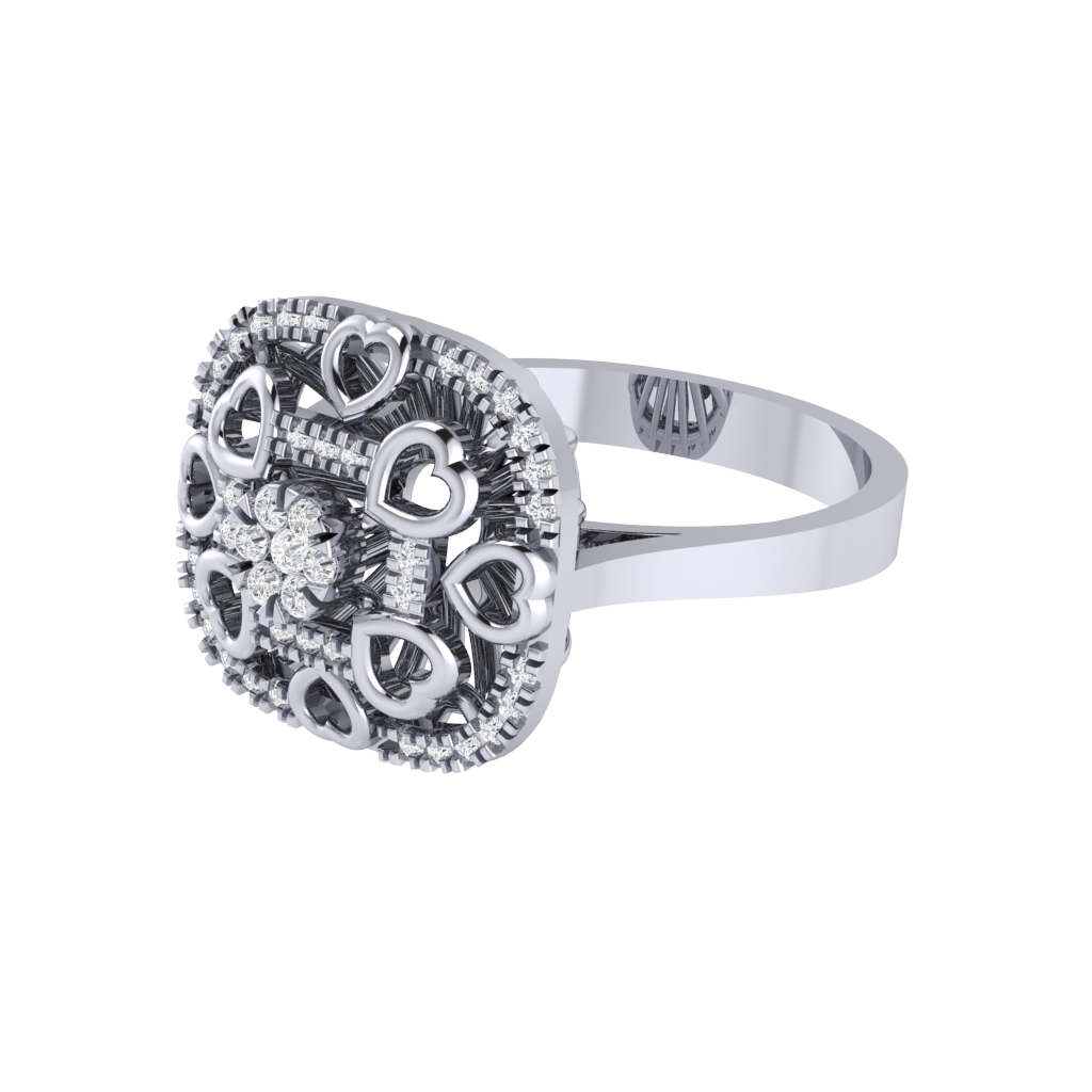 Diamtrendz 925 sterling silver white gold plated cubic zirconia ring
