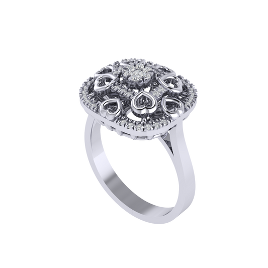 Diamtrendz 925 sterling silver white gold plated cubic zirconia ring