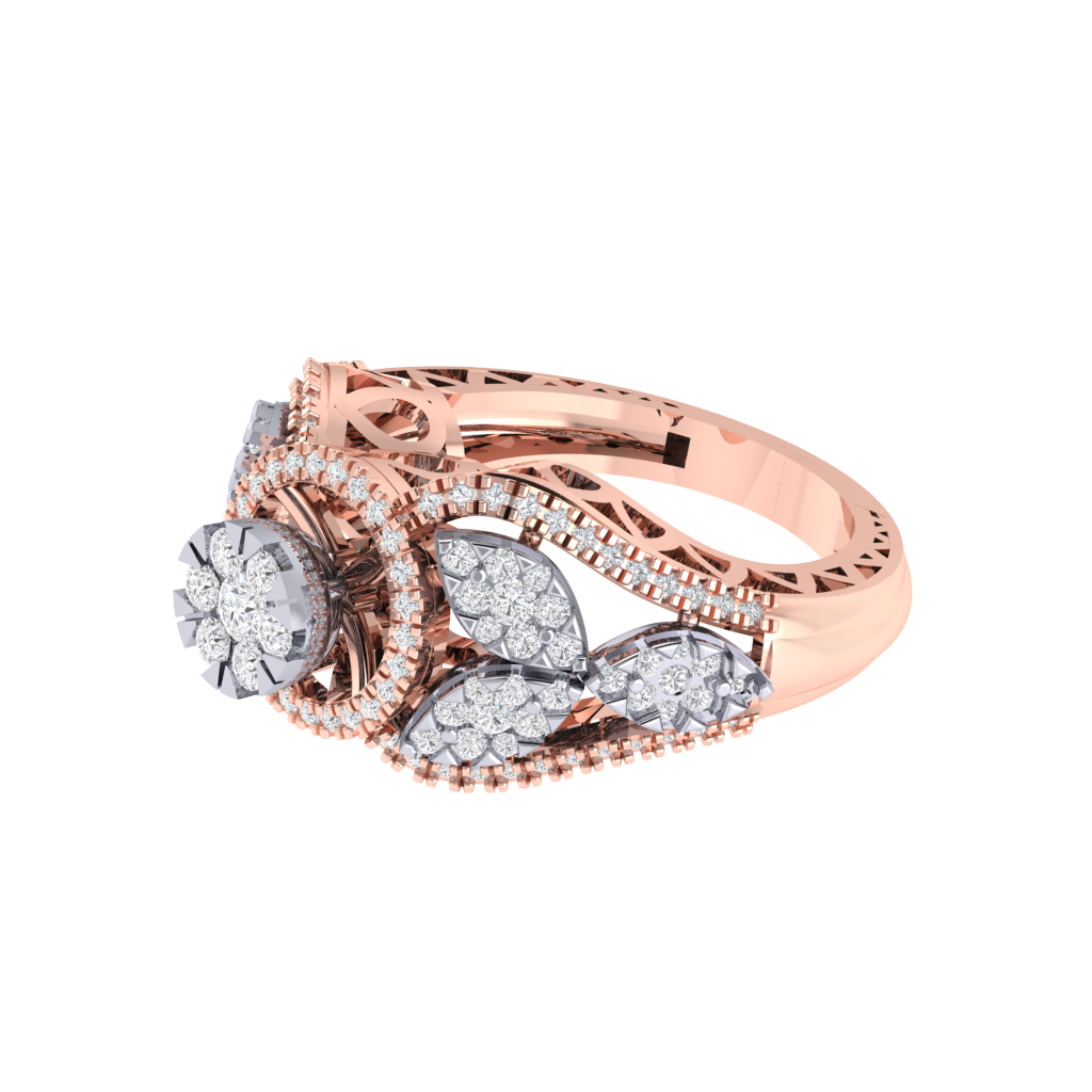 Diamtrendz 925 sterling silver rose gold plated cubic zirconia solitaire ring
