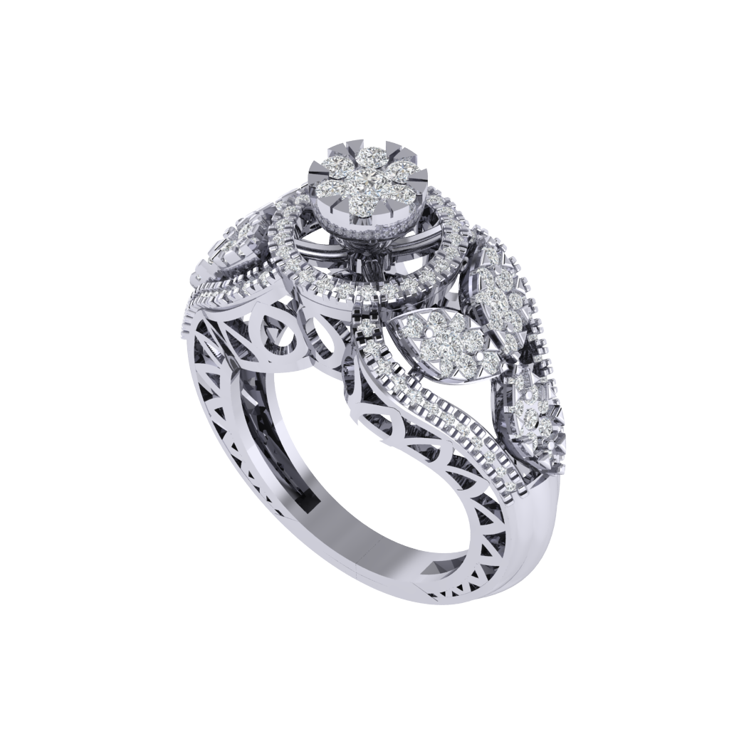 Diamtrendz 925 sterling silver white gold plated cubic zirconia solitaire ring