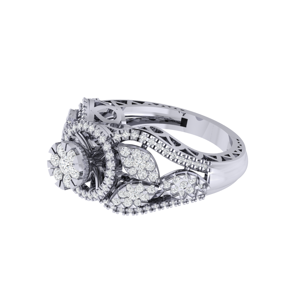 Diamtrendz 925 sterling silver white gold plated cubic zirconia solitaire ring