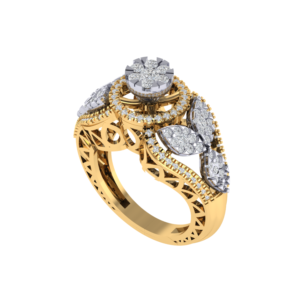 Diamtrendz 925 sterling silver yellow gold plated cubic zirconia solitaire ring
