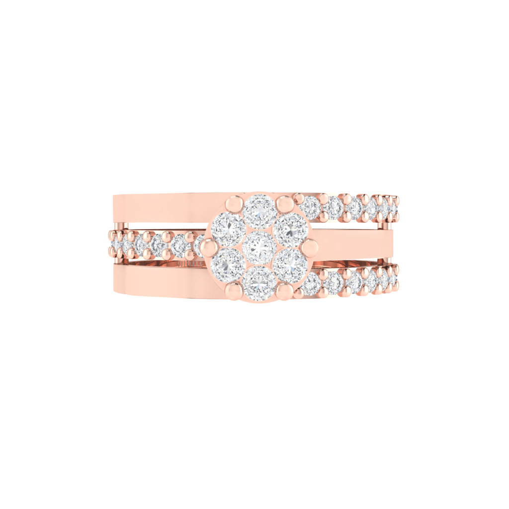 Diamtrendz 925 sterling silver rose gold plated cubic zirconia solitaire ring