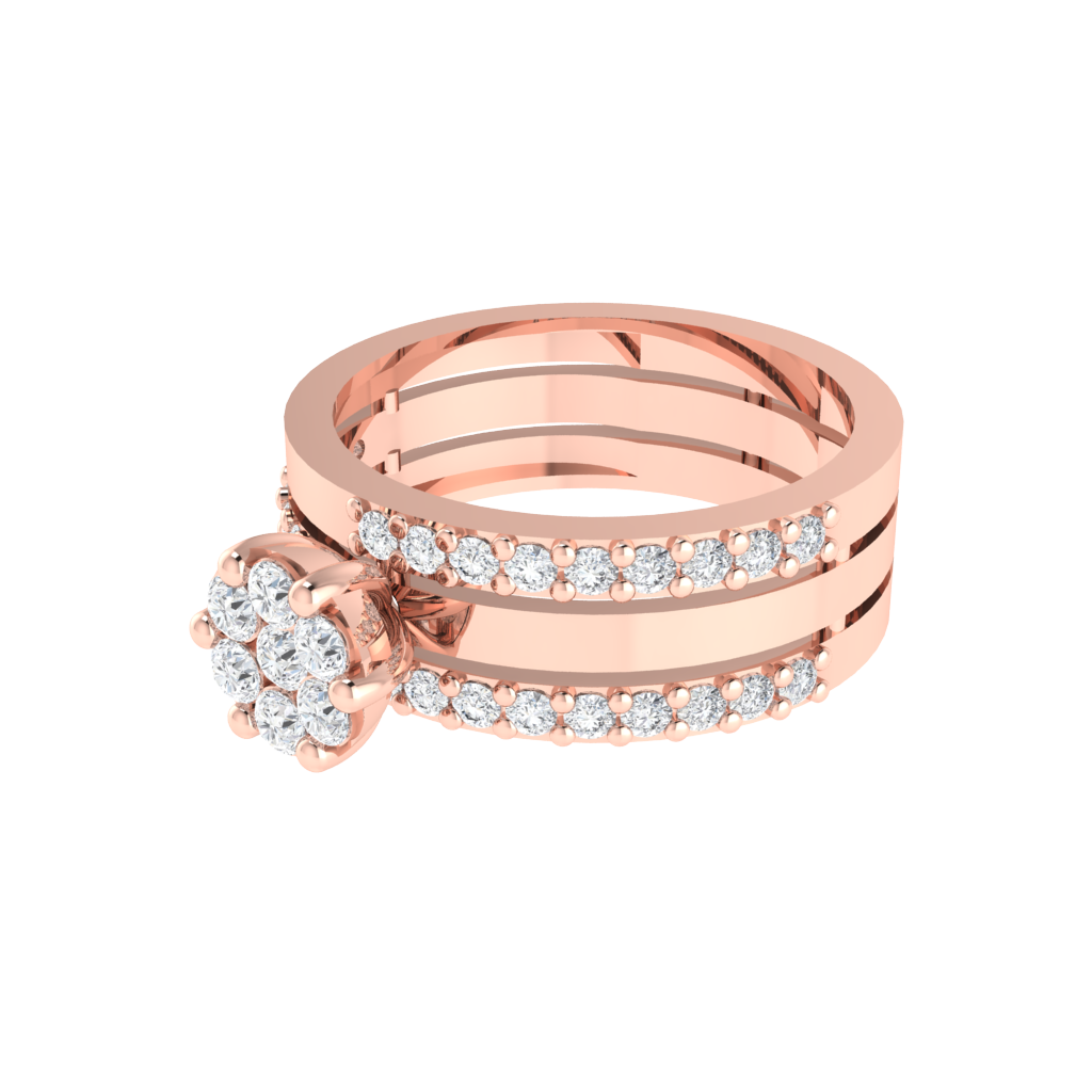 Diamtrendz 925 sterling silver rose gold plated cubic zirconia solitaire ring