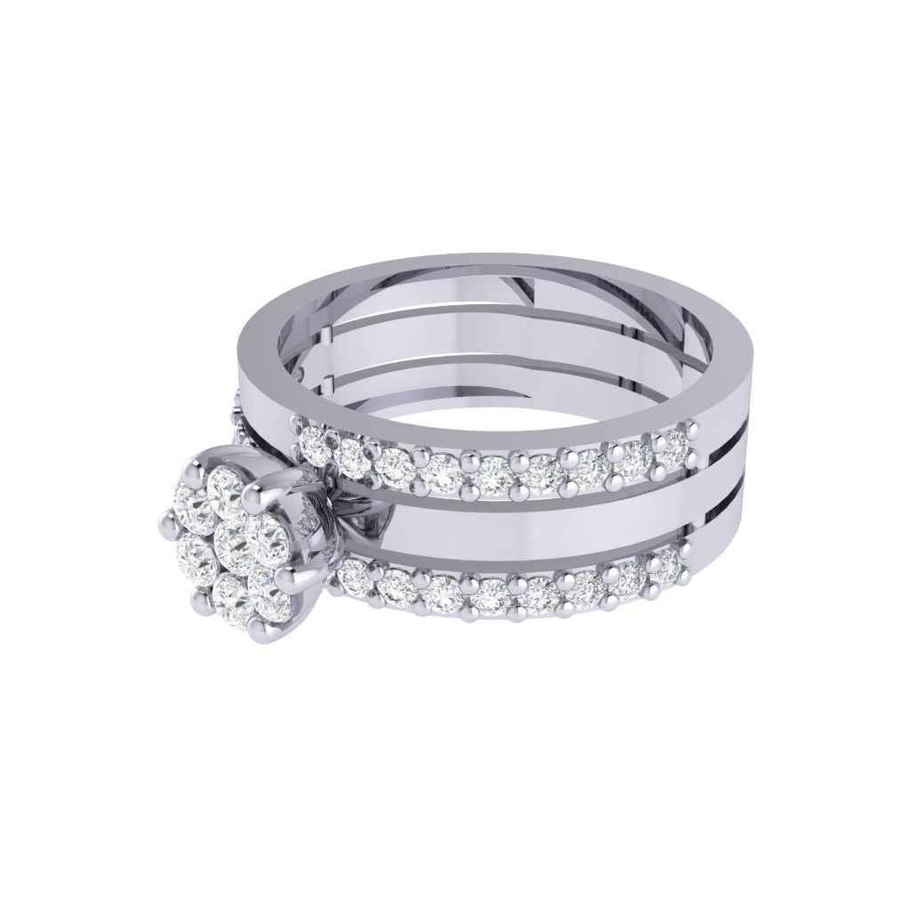 Diamtrendz 925 sterling silver white gold plated cubic zirconia solitaire ring