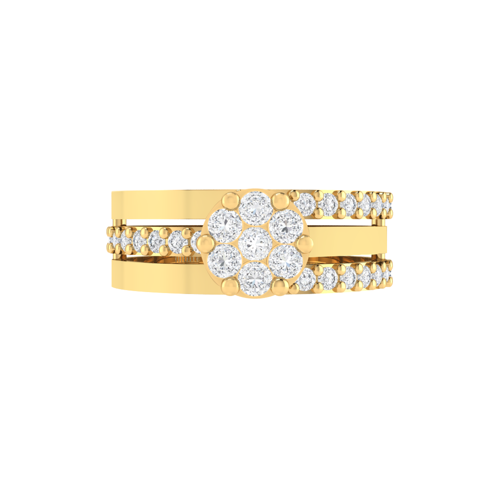Diamtrendz 925 sterling silver yellow gold plated cubic zirconia solitaire ring