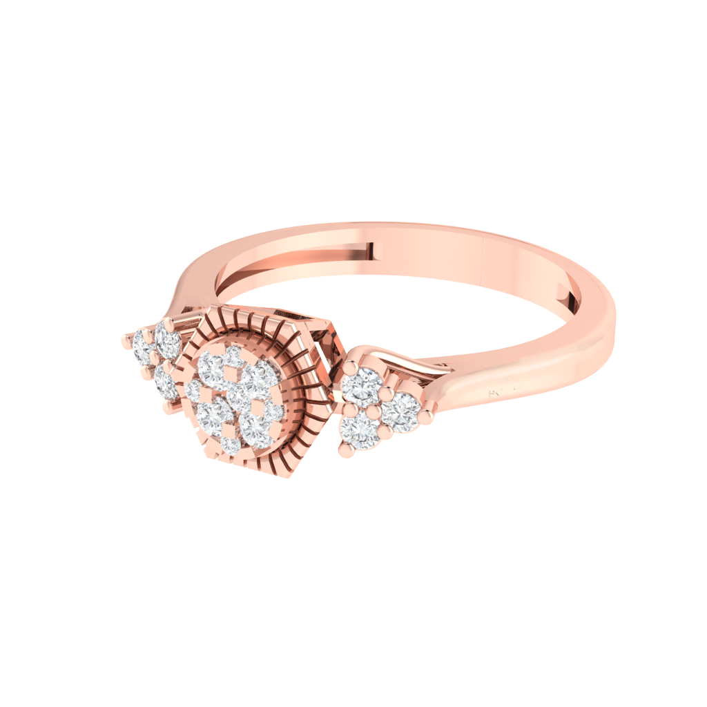 Diamtrendz 925 sterling silver rose gold plated cubic zirconia ring