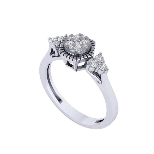 Diamtrendz 925 sterling silver white gold plated cubic zirconia ring