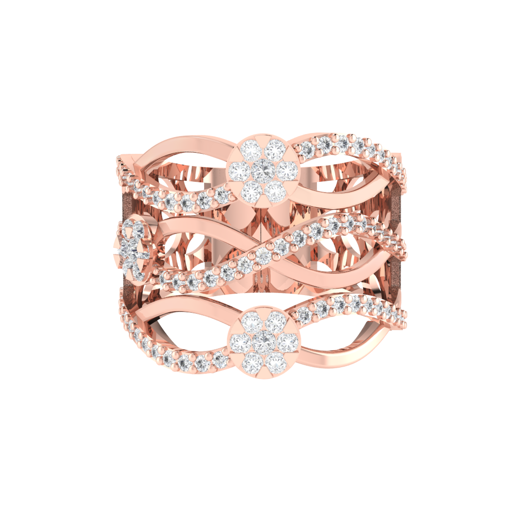 Diamtrendz 925 sterling silver rose gold plated cubic zirconia ring