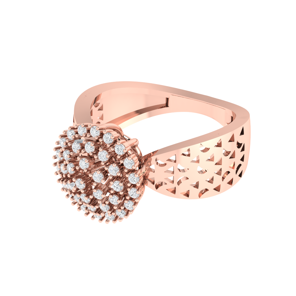 Diamtrendz 925 sterling silver rose gold plated cubic zirconia cluster ring