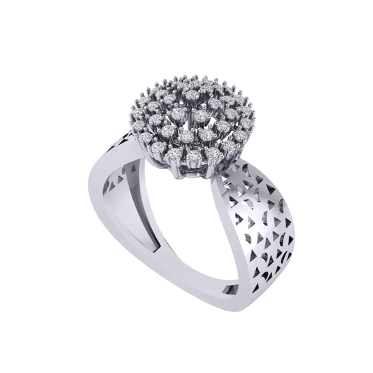 Diamtrendz 925 sterling silver white gold plated cubic zirconia cluster ring