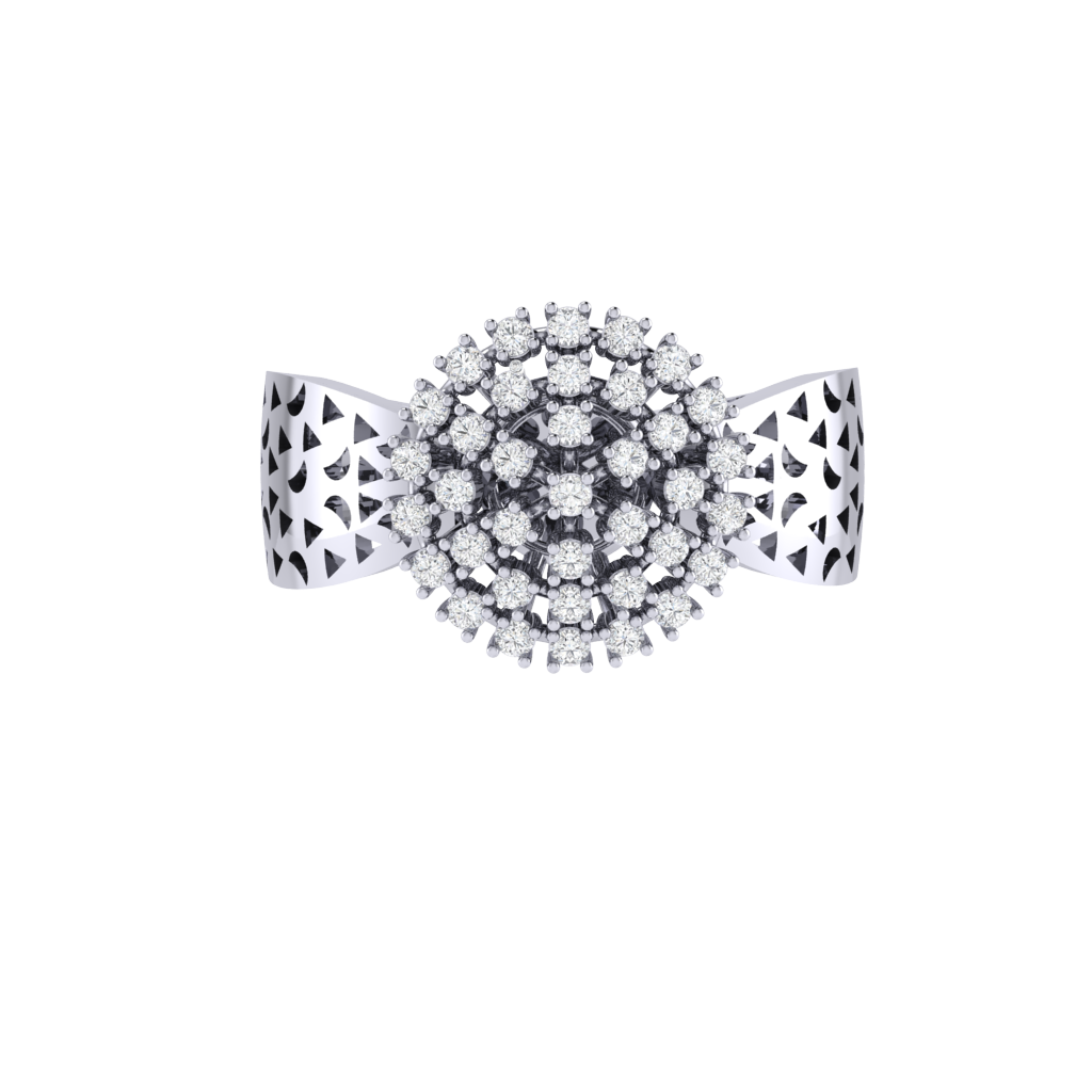 Diamtrendz 925 sterling silver white gold plated cubic zirconia cluster ring