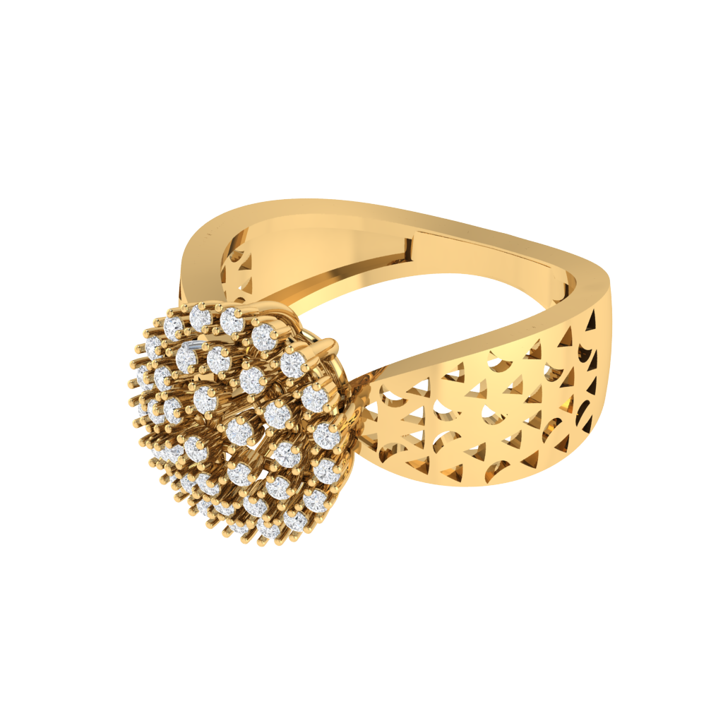 Diamtrendz 925 sterling silver yellow gold plated cubic zirconia cluster ring