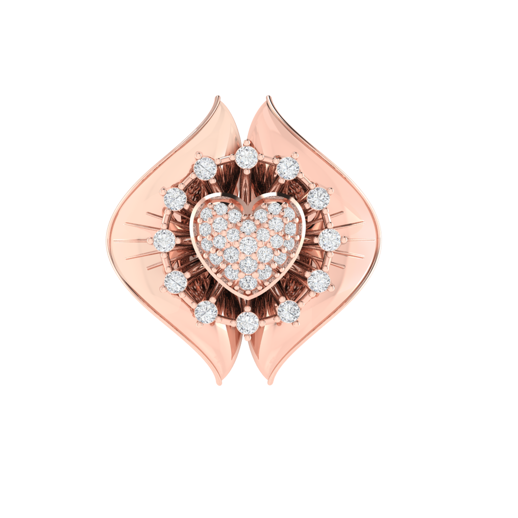 Diamtrendz 925 sterling silver rose gold plated cubic zirconia floral ring